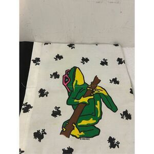 1993 HCC Frog pink sunglasses art tote bag strings exterior pockets